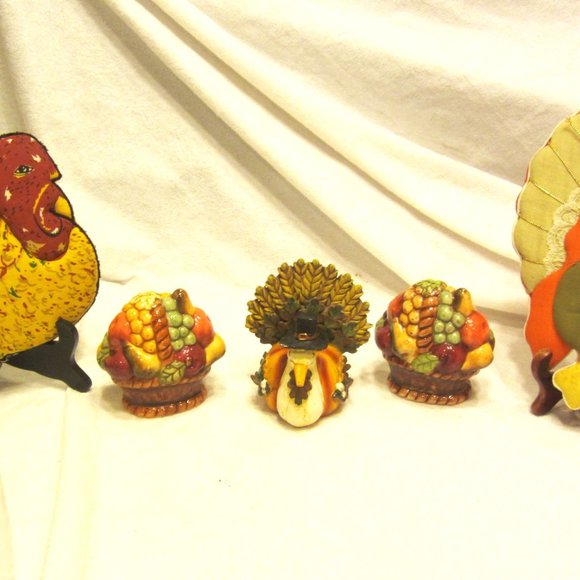 THANKSGIVING DECOR ITEMS, BEAUTIFUL FALL COLORS, SET OF 4 - Picture 4 of 8